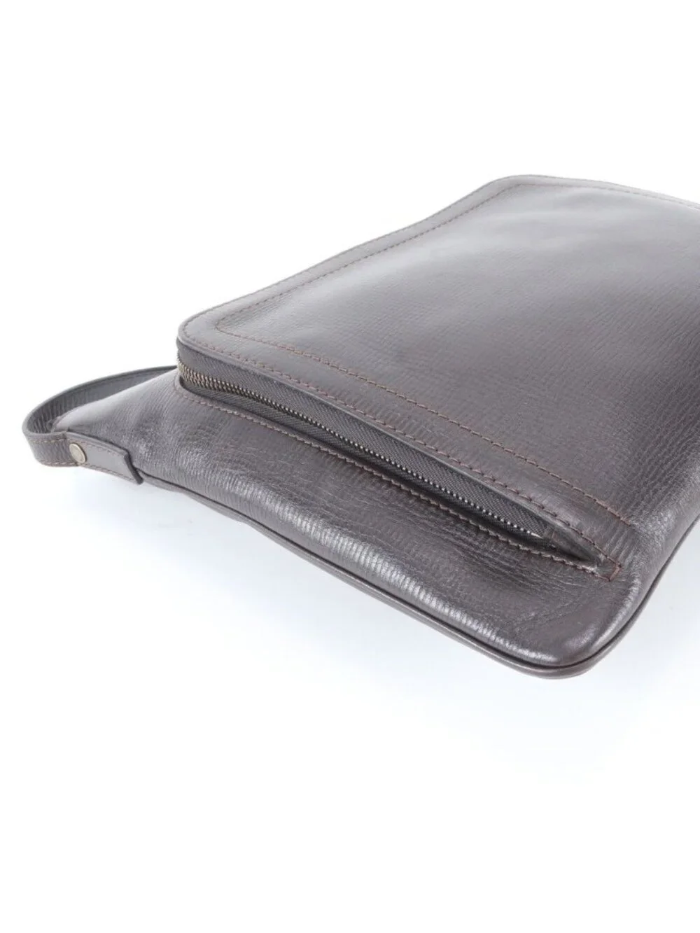Louis Vuitton Utah Sac Plat Leather Shoulder Bag Messenger Brown